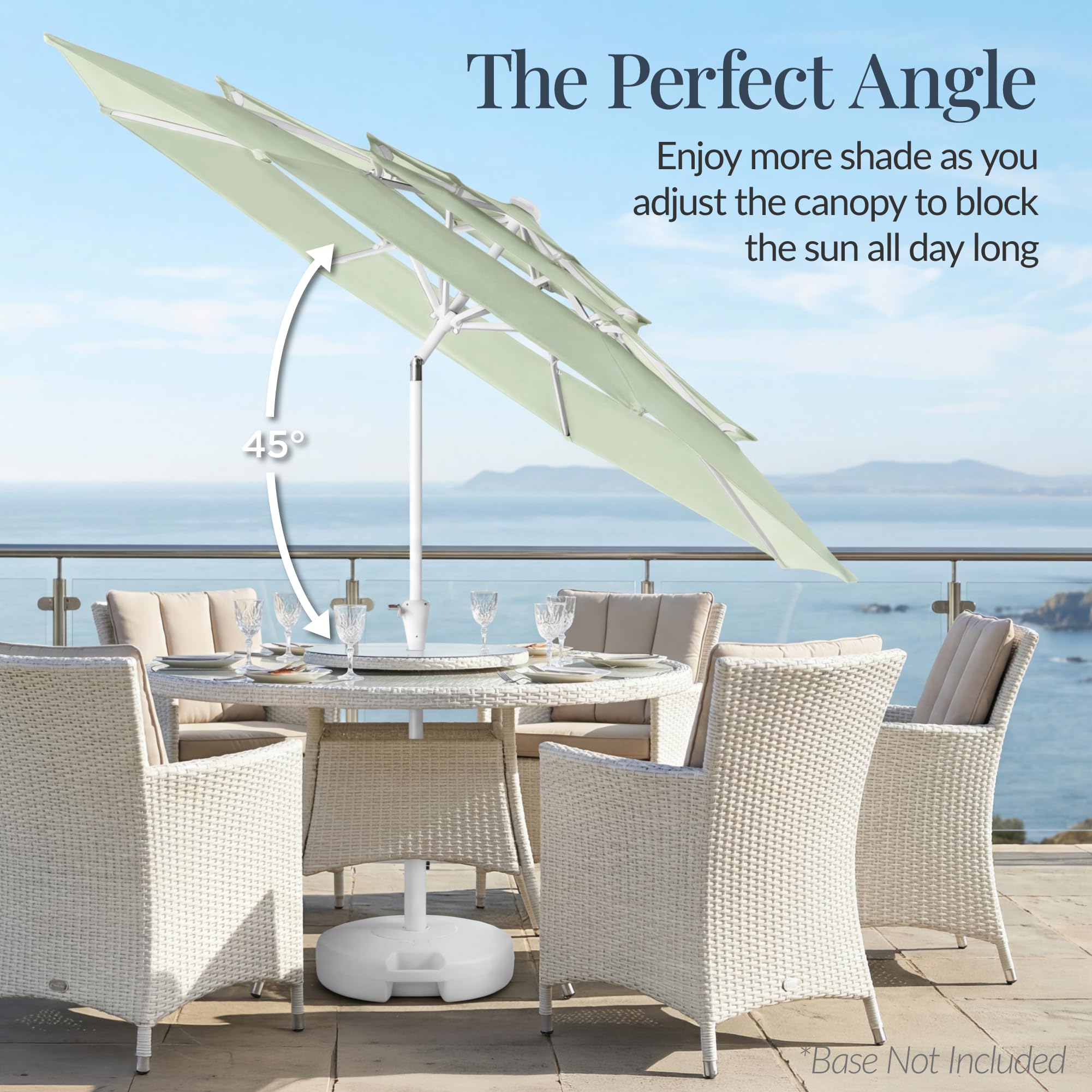 Best Choice Products 10ft 3-Tier Patio Umbrella White Pole, Outdoor Market Umbrella Steel Pole - Image 6