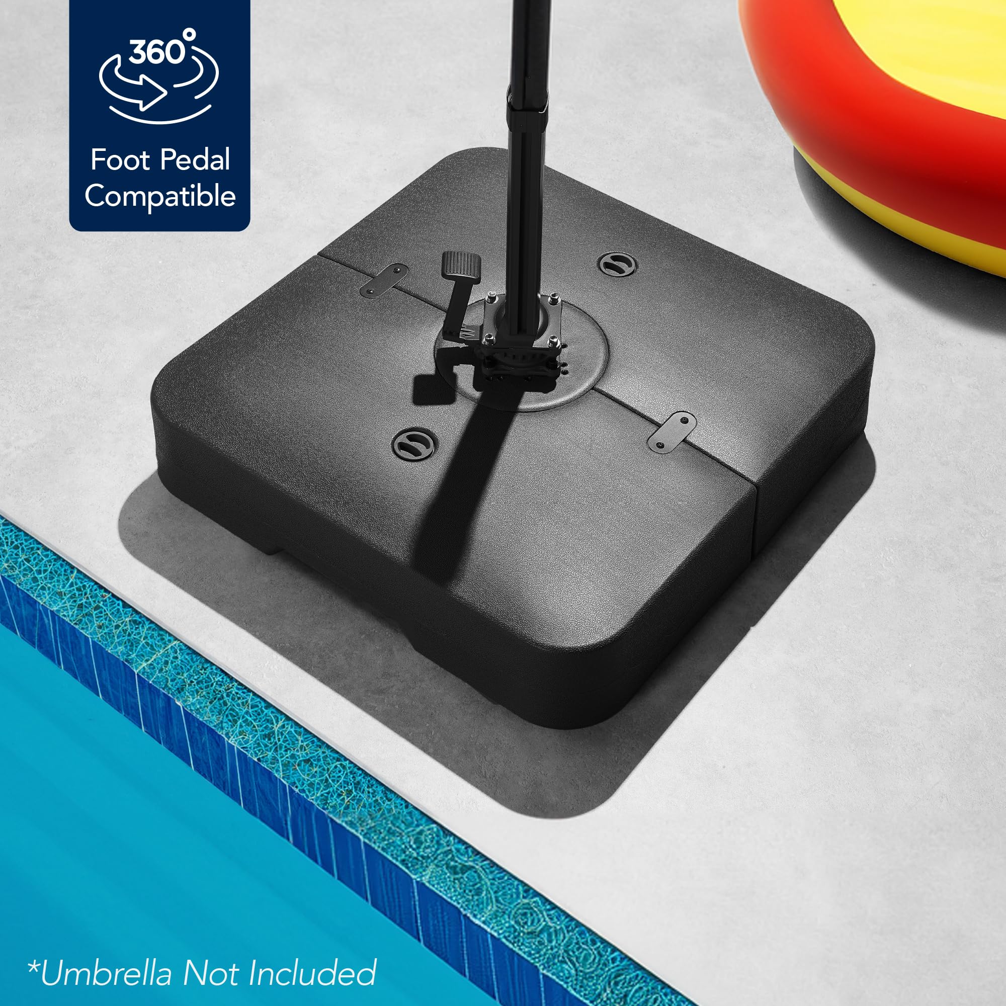 Best Choice Products 330lb Cantilever Offset Patio Umbrella Base, Heavy-Duty Outdoor Stand, Sand Water Fillable Weights Set w/Easy-Fill Spouts – Black - Image 5