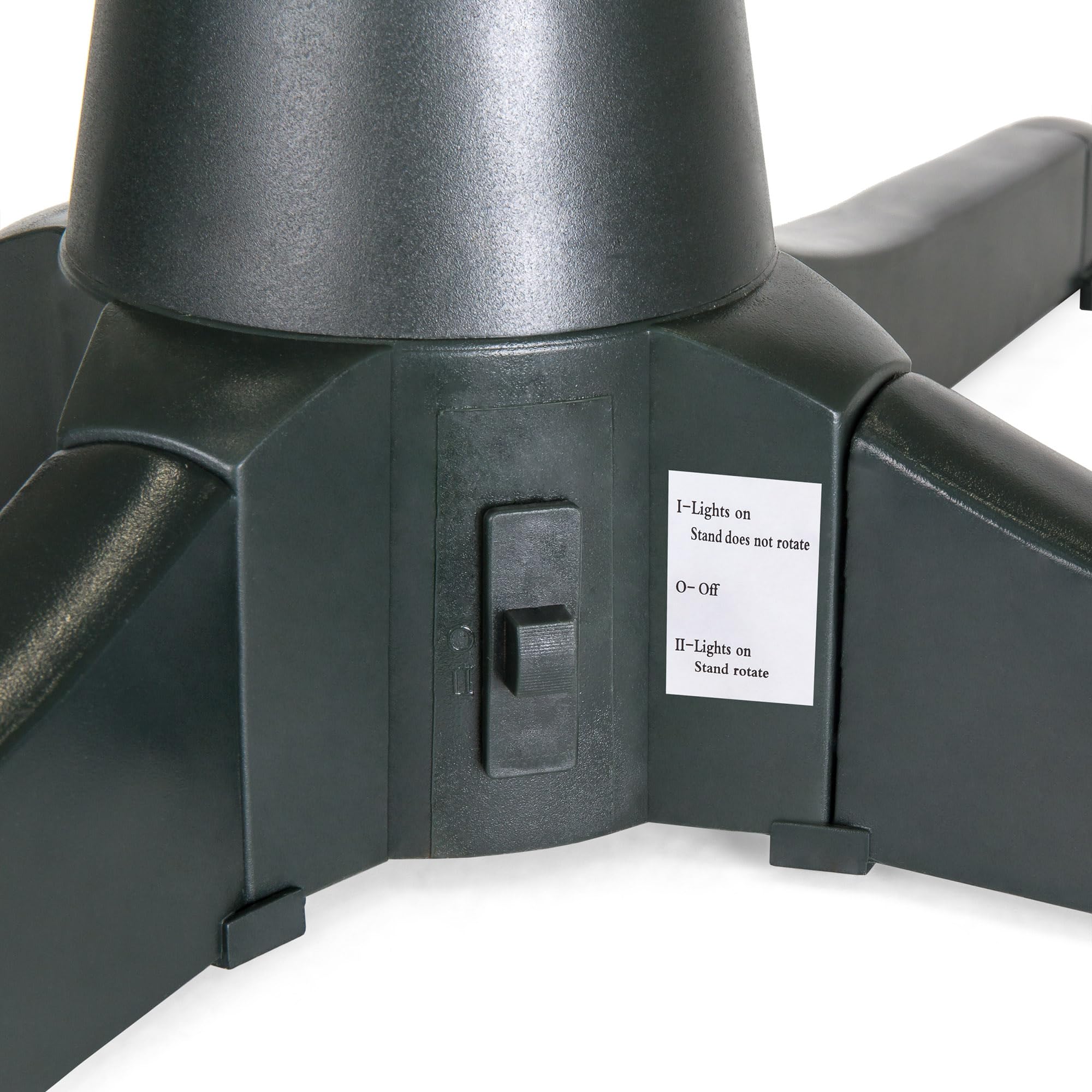 Best Choice Products 360-Degree Rotating Adjustable Christmas Tree Stand for Up to 7.5ft Artificial Tree w/ 3 Settings, 3 Built-in Electrical Outlets, Black - Image 6