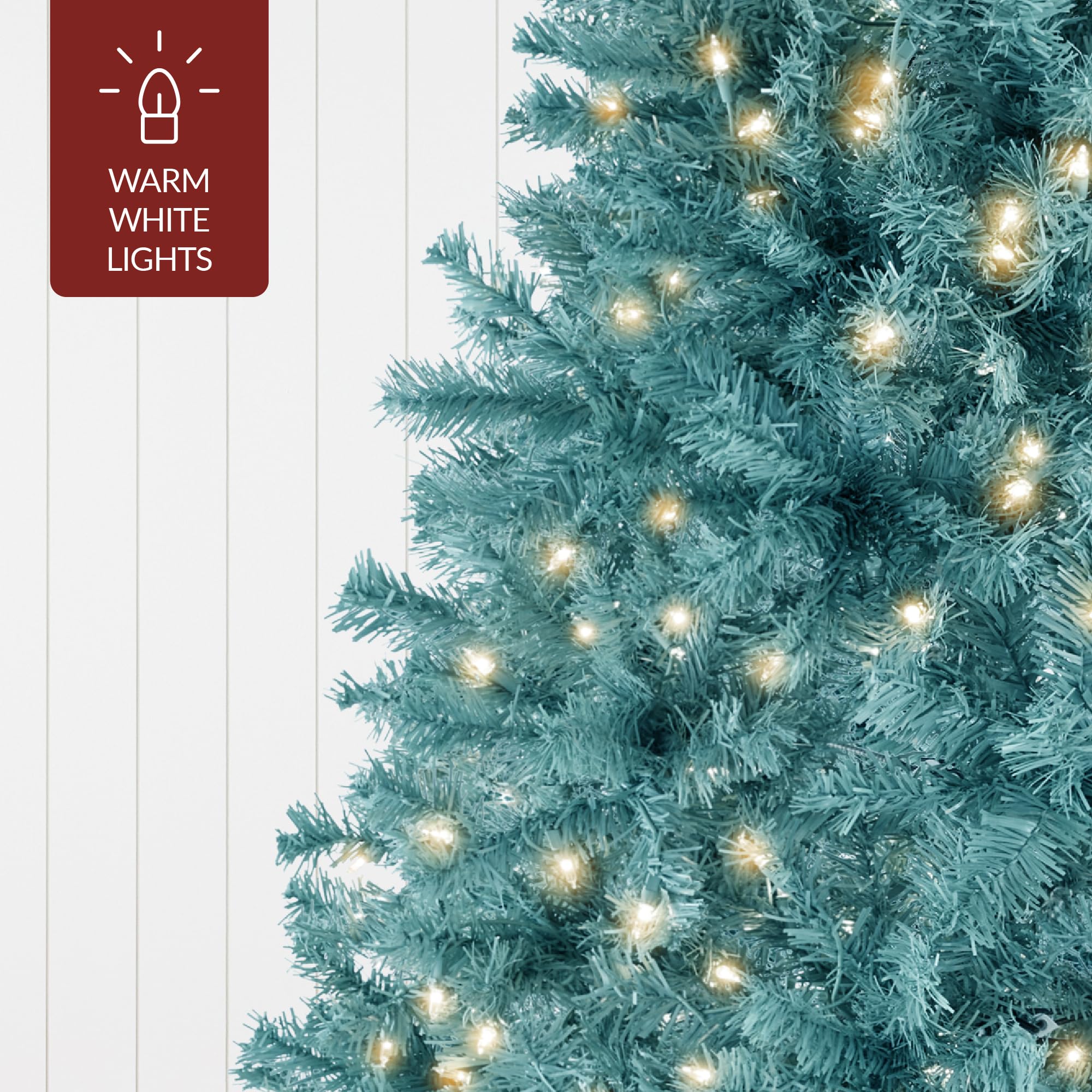 Best Choice Products 4.5ft Pre-Lit Peacock Blue Christmas Tree, Full Artificial Holiday Decoration w/ 362 Branch Tips, 175 Lights, Foldable Base - Image 8