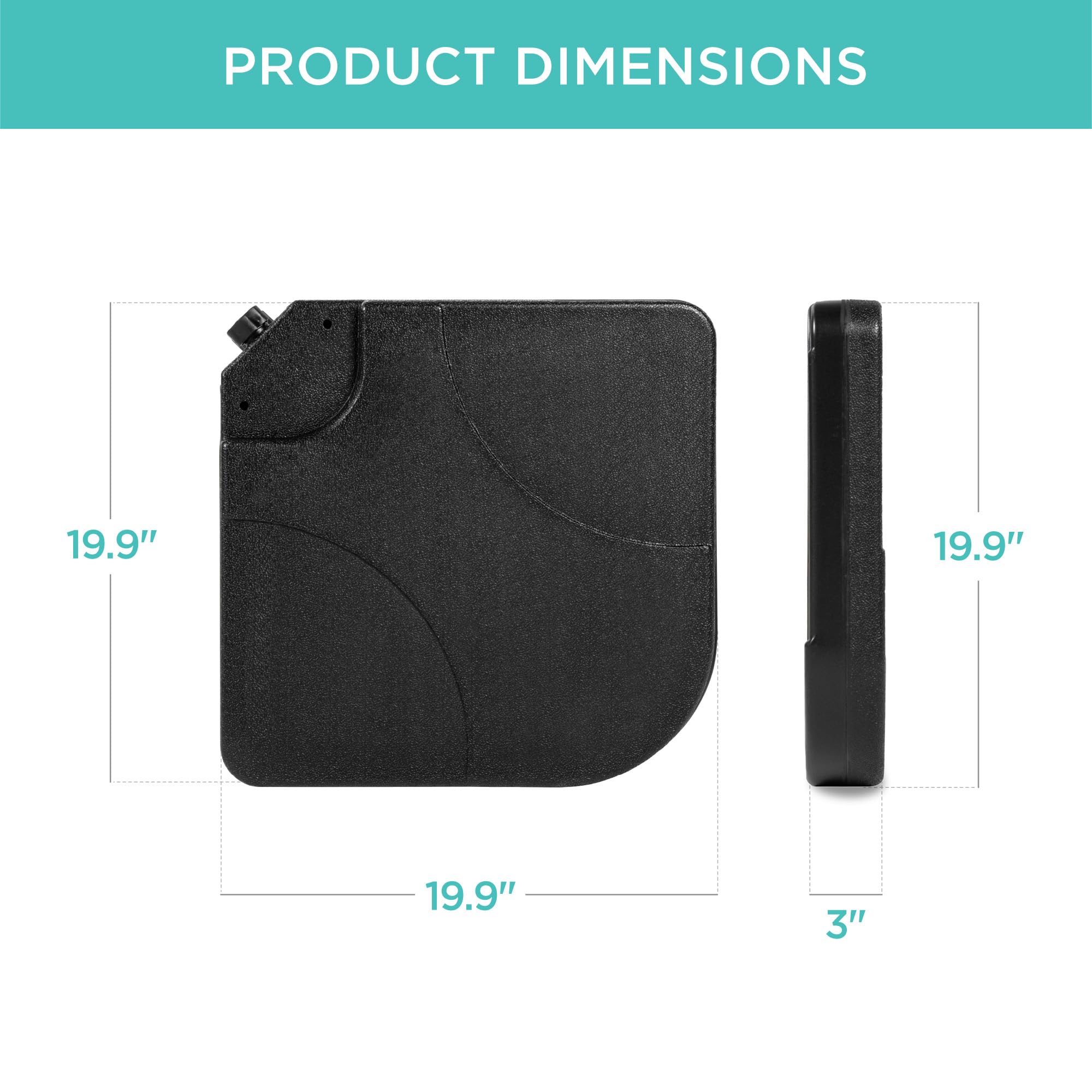 Best Choice Products 4-Piece 155lb Capacity Heavy-Duty Cantilever Offset Patio Umbrella Stand Square Base Plate Set w/Easy-Fill Spouts for Water or Sand - Black - Image 7