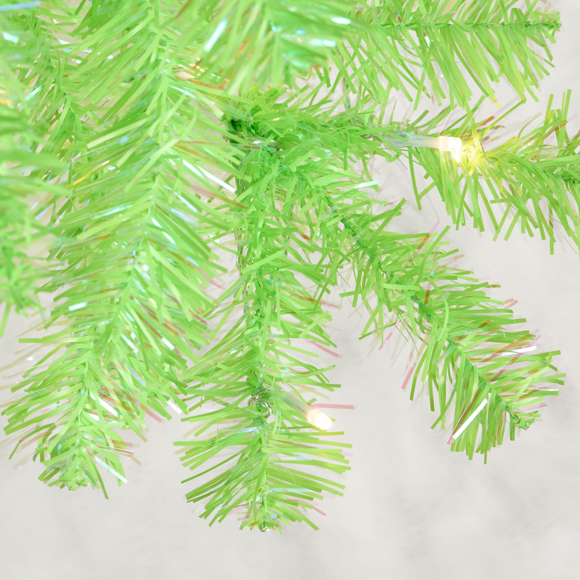 Best Choice Products 4ft Pre-lit Christmas Tree, Artificial Mini Tree Perfect for Kids, Apartments, Bedroom with Twinkling LED Lights - Lime Green - Image 6