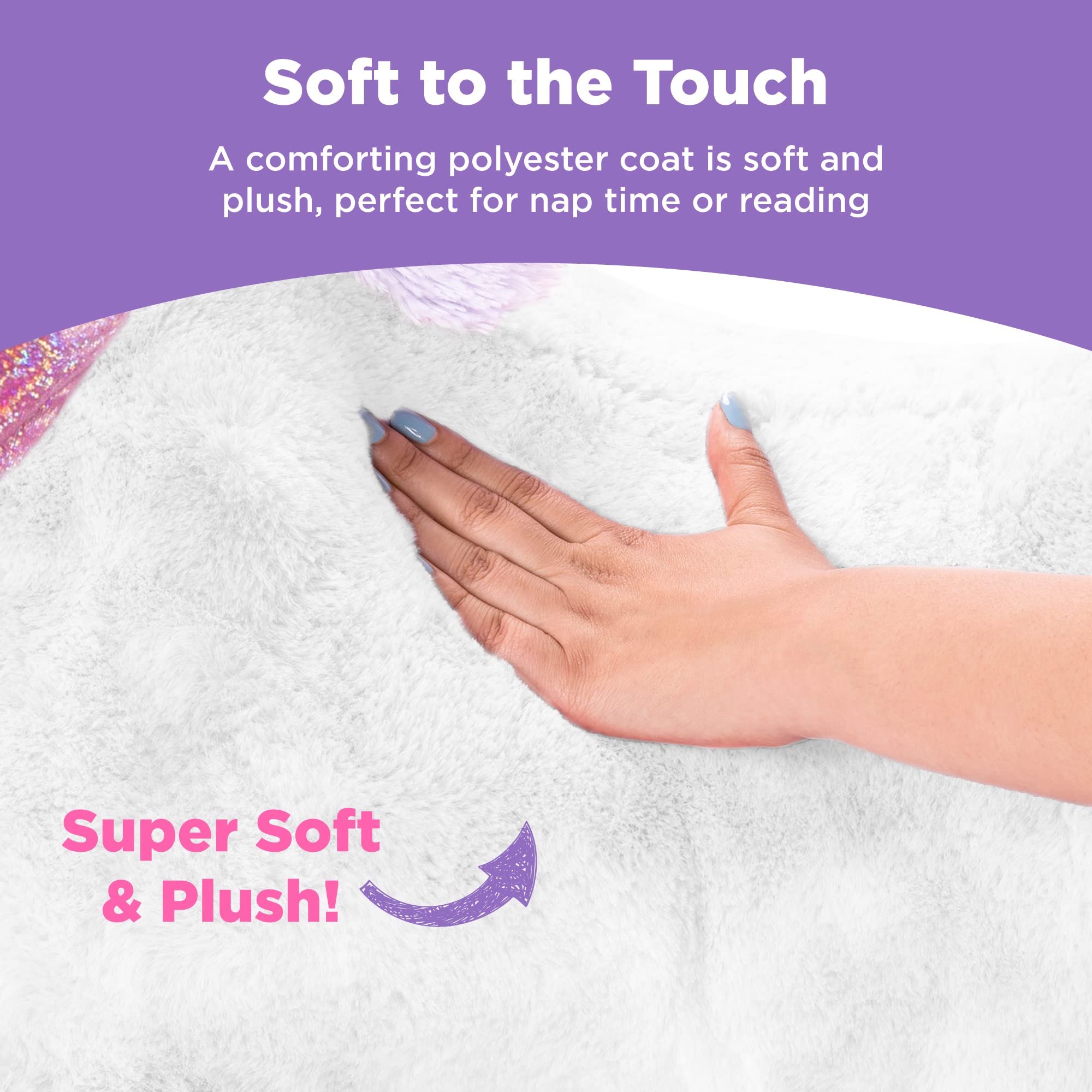 Best Choice Products 52in Kids Extra Large Plush Unicorn, Life-Size Stuffed Animal Toy w/Rainbow Details - Soft White Fur - Image 6