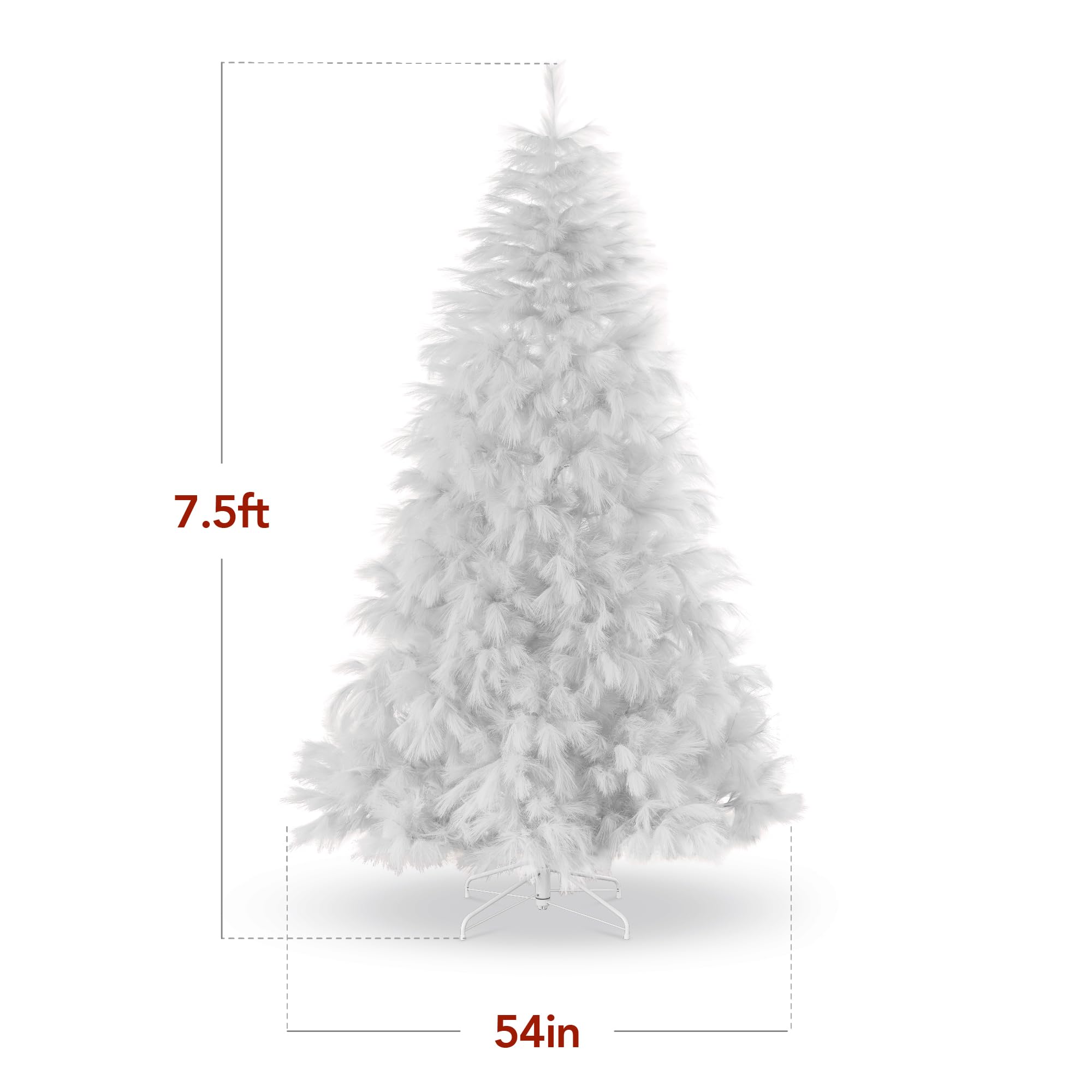 Best Choice Products Artificial White Pampas Christmas Tree, 7.5ft Premium Deluxe Unlit Pampas Grass Holiday Décor, Easy Assembly, Metal Base - Image 9