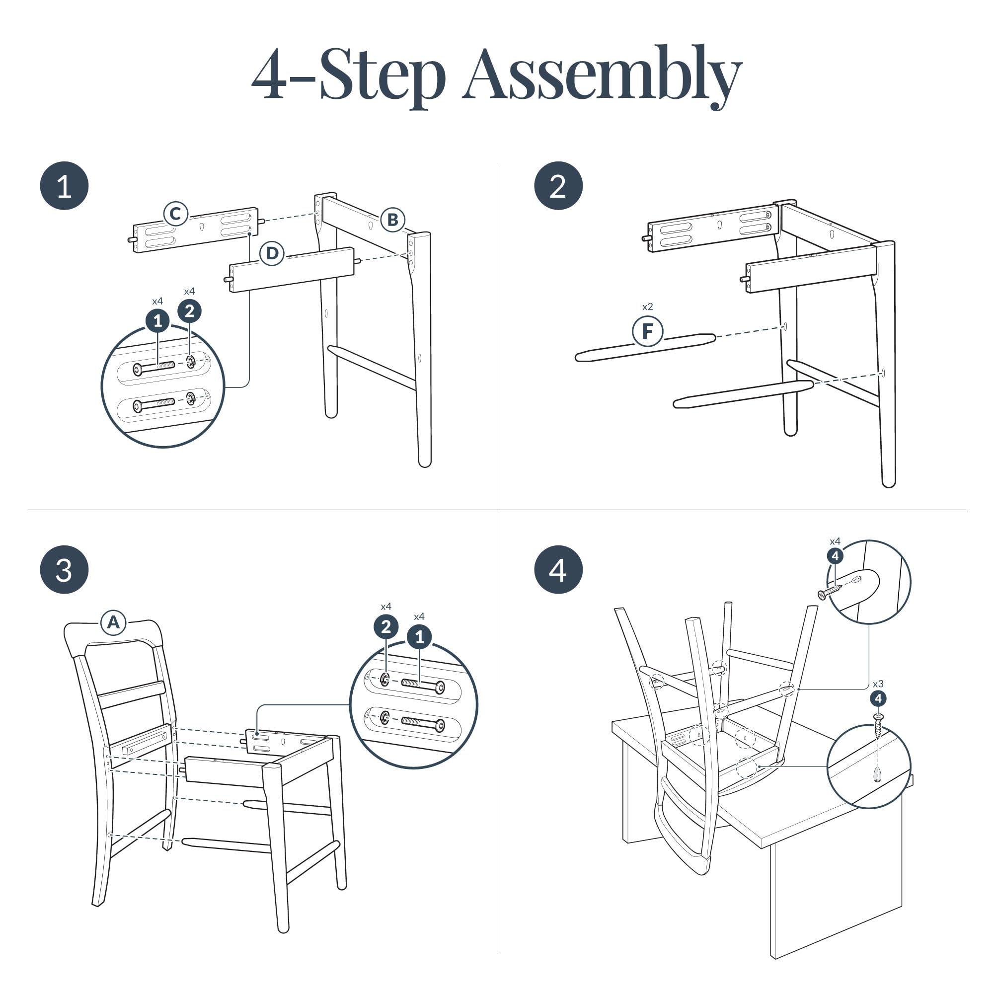 Best Choice Products Bar Stool Set of 2, Modern Farmhouse Counter Height Stools w/Upholstered Cushioned Seat, Wooden Curved Backrest - Chestnut/Cream - Image 8