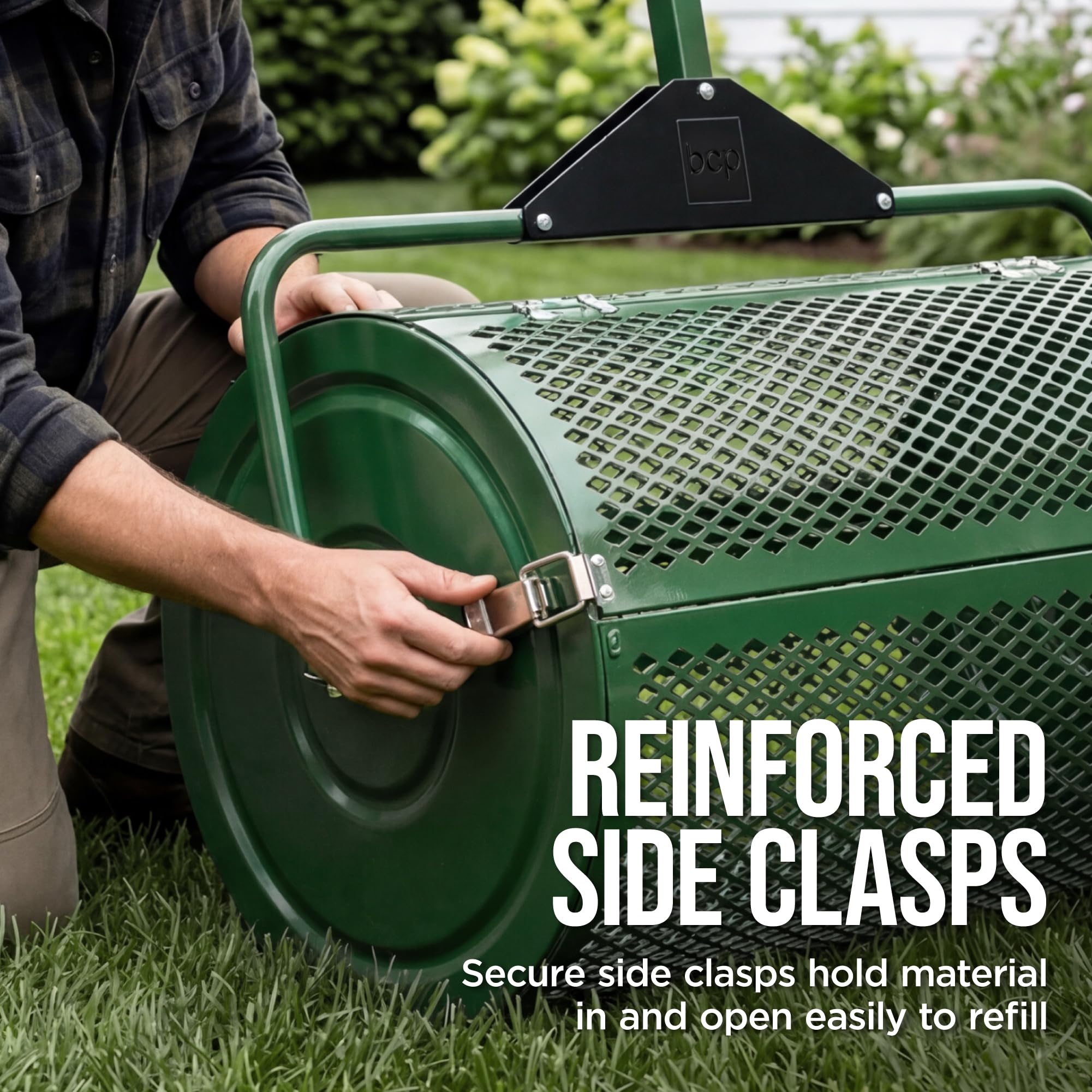 Best Choice Products Compost Spreader 24" Wide, Heavy Duty Steel Lawn & Peat Moss Spreader, Adjustable T-Shaped Handle​ - Top Soil, Sand, Manure, Mulch, Top Dressing Lawn and Garden Spreader - Image 6