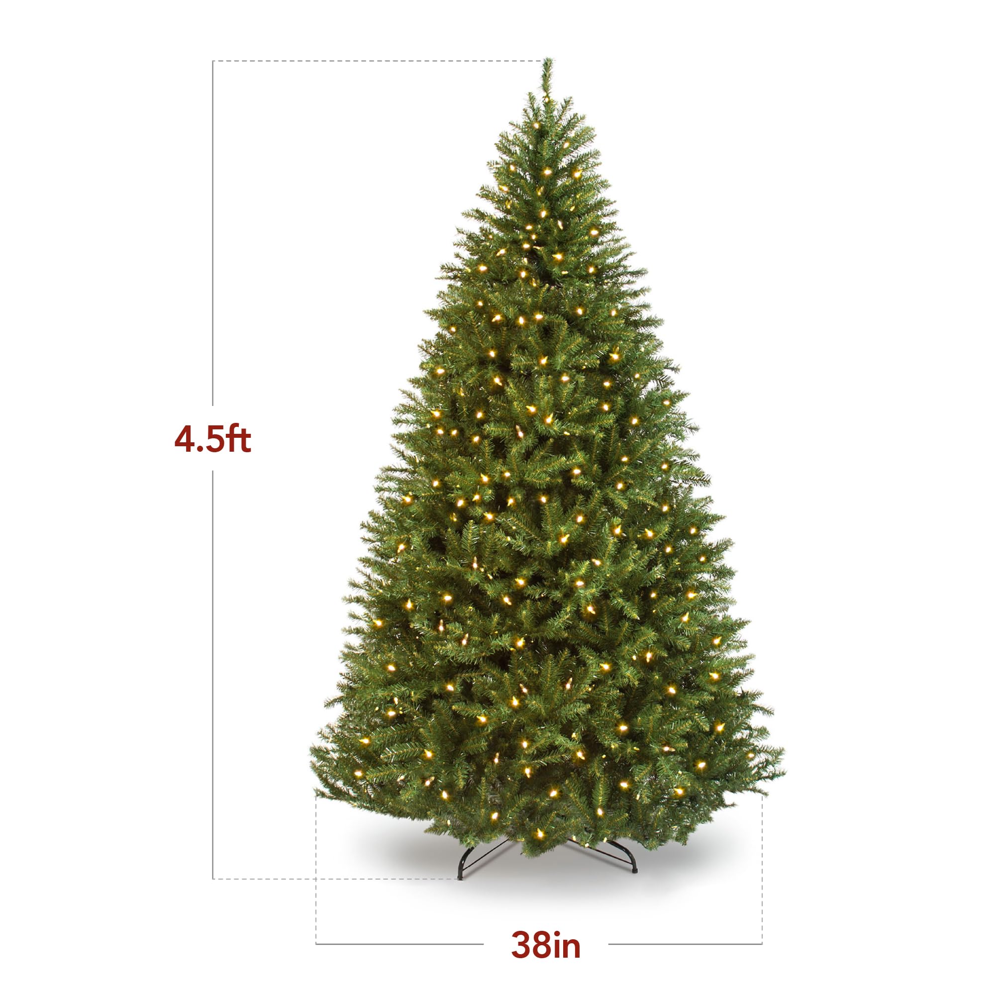 Best Choice Products Douglas Fir Christmas Tree, 4.5ft Pre-lit Artificial Full Fir Lighted Holiday Decoration w/Warm White Lights, Metal Stand - Image 8