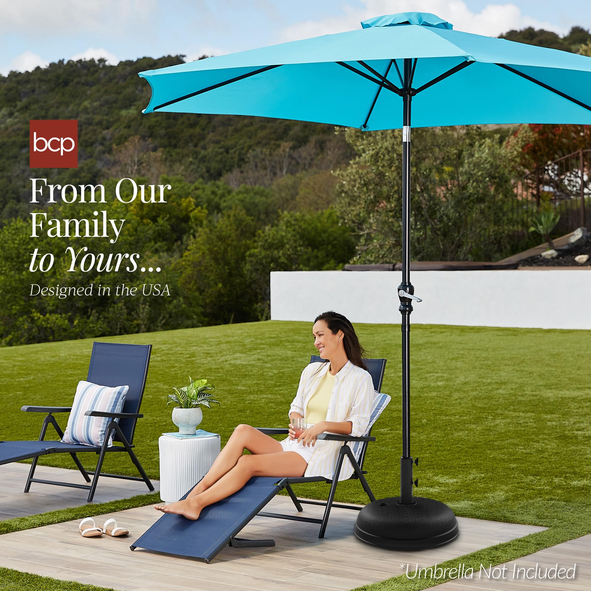 Best Choice Products Fillable Umbrella Base Stand Round Dome Plastic Patio Umbrella Base Stand, Pole Holder for Outdoor, Lawn w/ 55lbs Weight Capacity, Adjustment Knob - Black - Image 7