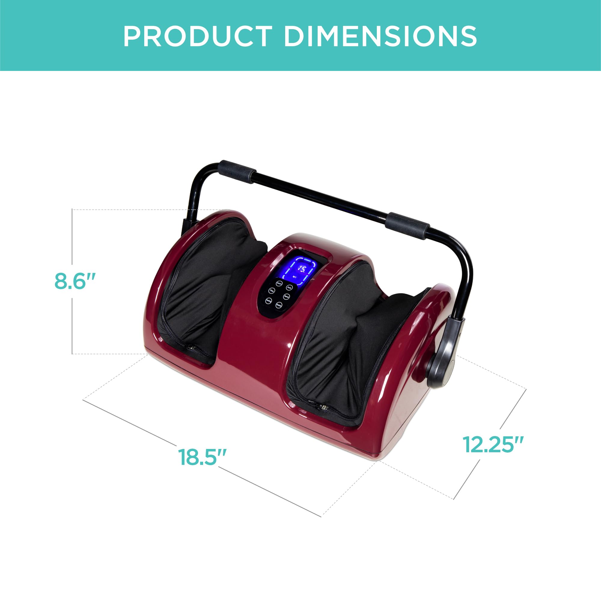 Best Choice Products Heated Shiatsu Foot Massager for Pain Relief, Plantar Fasciitis, Neuropathy, Blood Circulation w/Compact Design - Burgundy - Image 7