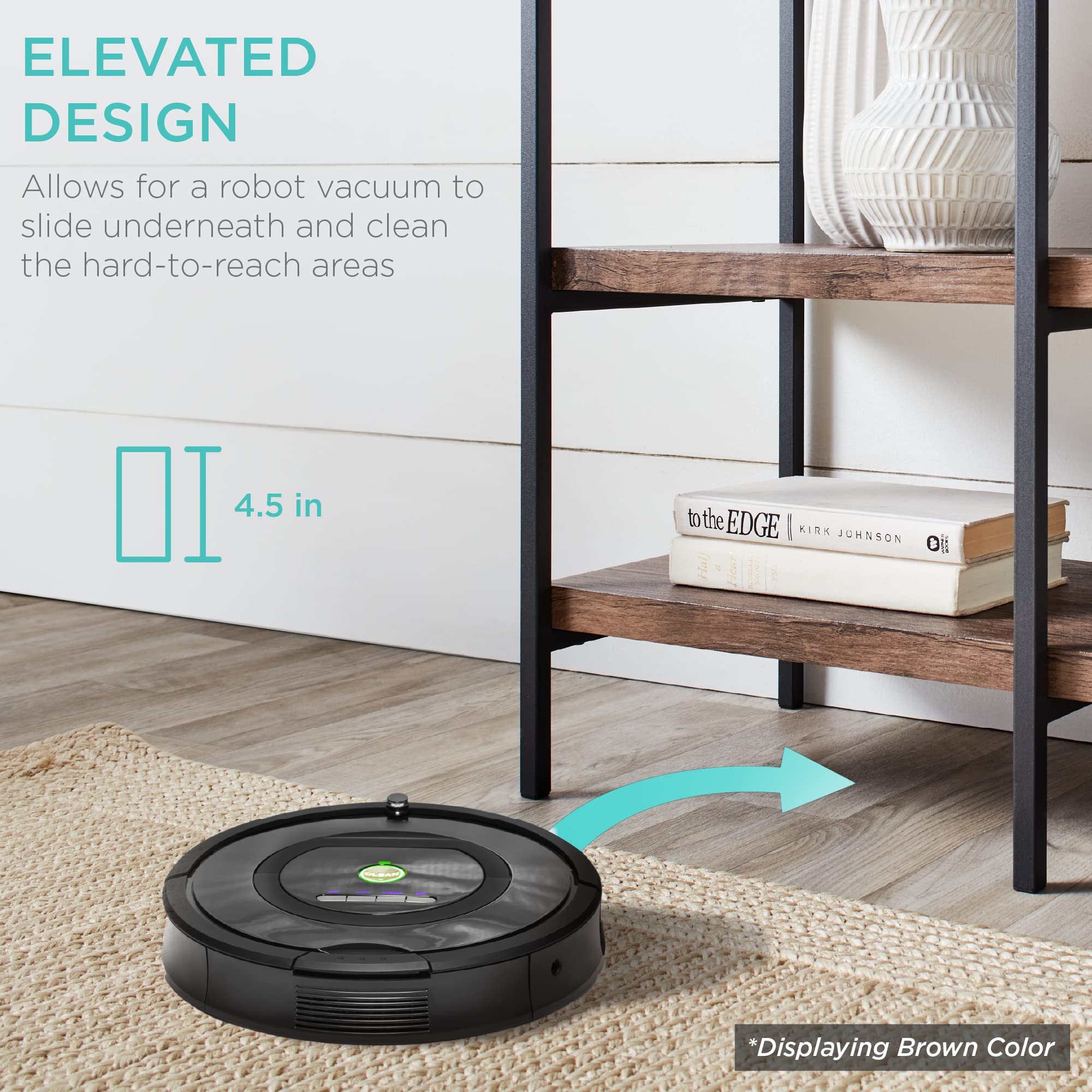 Best Choice Products Large Console Table, 4-Tier 55in Rustic, Industrial Sofa Table Storage for Living Room, Entryway, Foyer, Hallway w/EVA Non-Scratch Feet, Steel Frame - Brown - Image 3