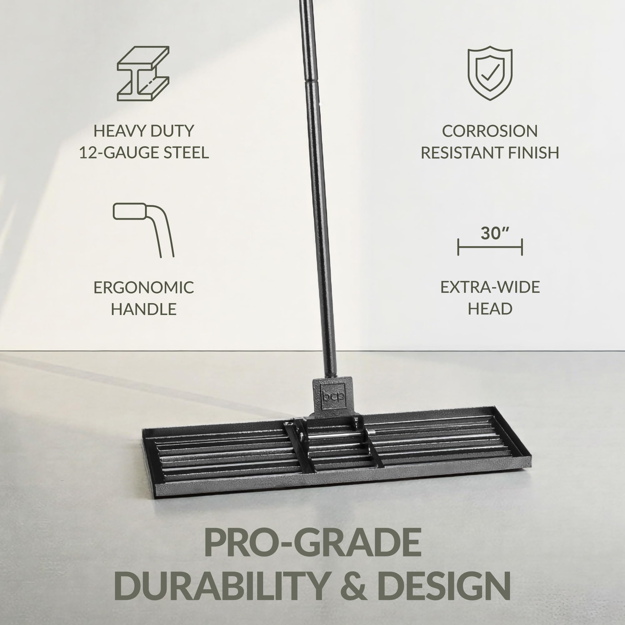 Best Choice Products Lawn Leveling Rake 30x10 inch Professional Grade Lawn Leveler Tool - Heavy Duty Soil Leveling Rake with 78in Long Handle for Yard, Garden, Landscaping, Golf Course, Farm, Pasture - Image 3