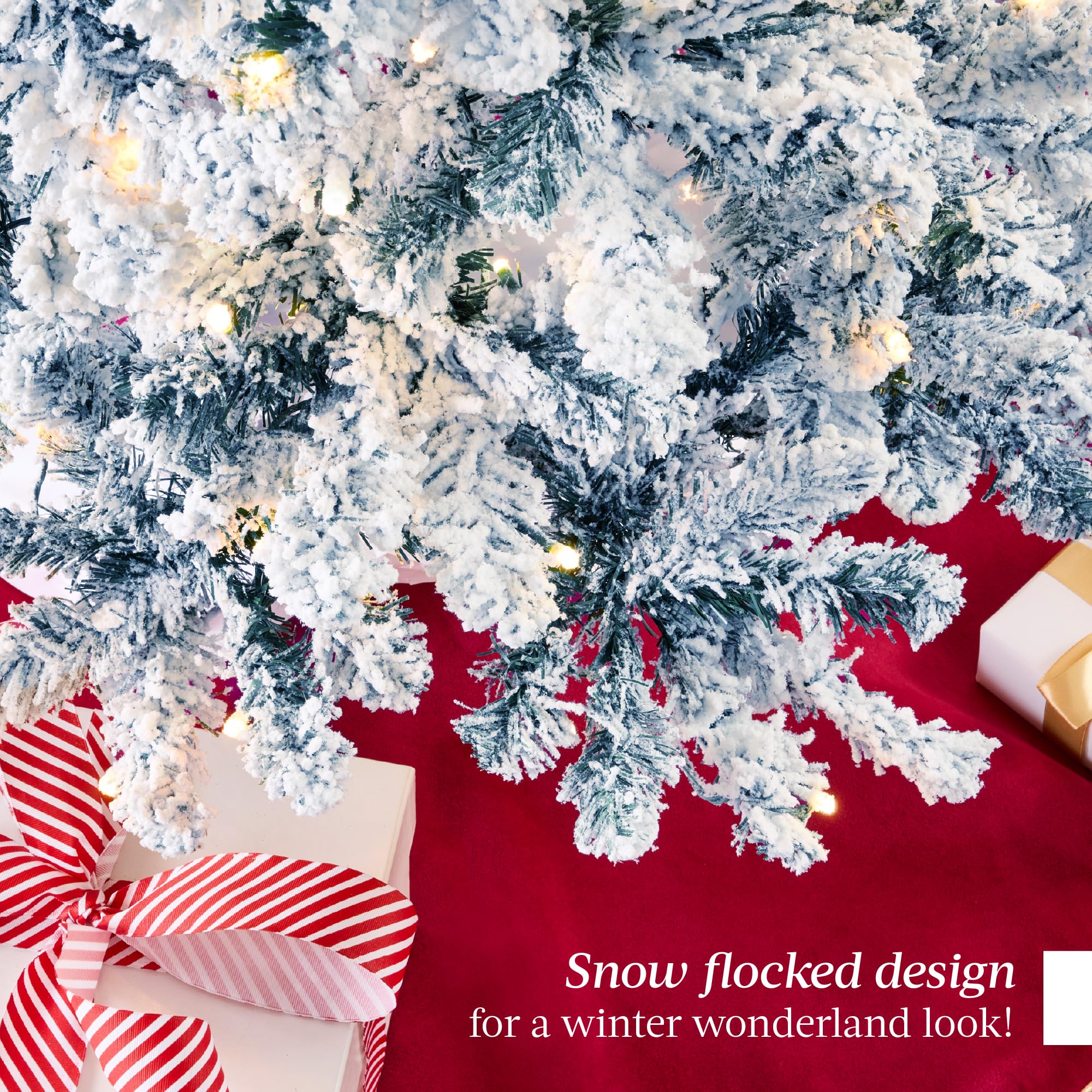 Best Choice Products Pre-Lit Ice Blue Christmas Tree, 9ft Artificial Flocked Full Fir Tree, Holiday Decoration w/ 900 Lights, 2,094 Branch Tips - Image 6