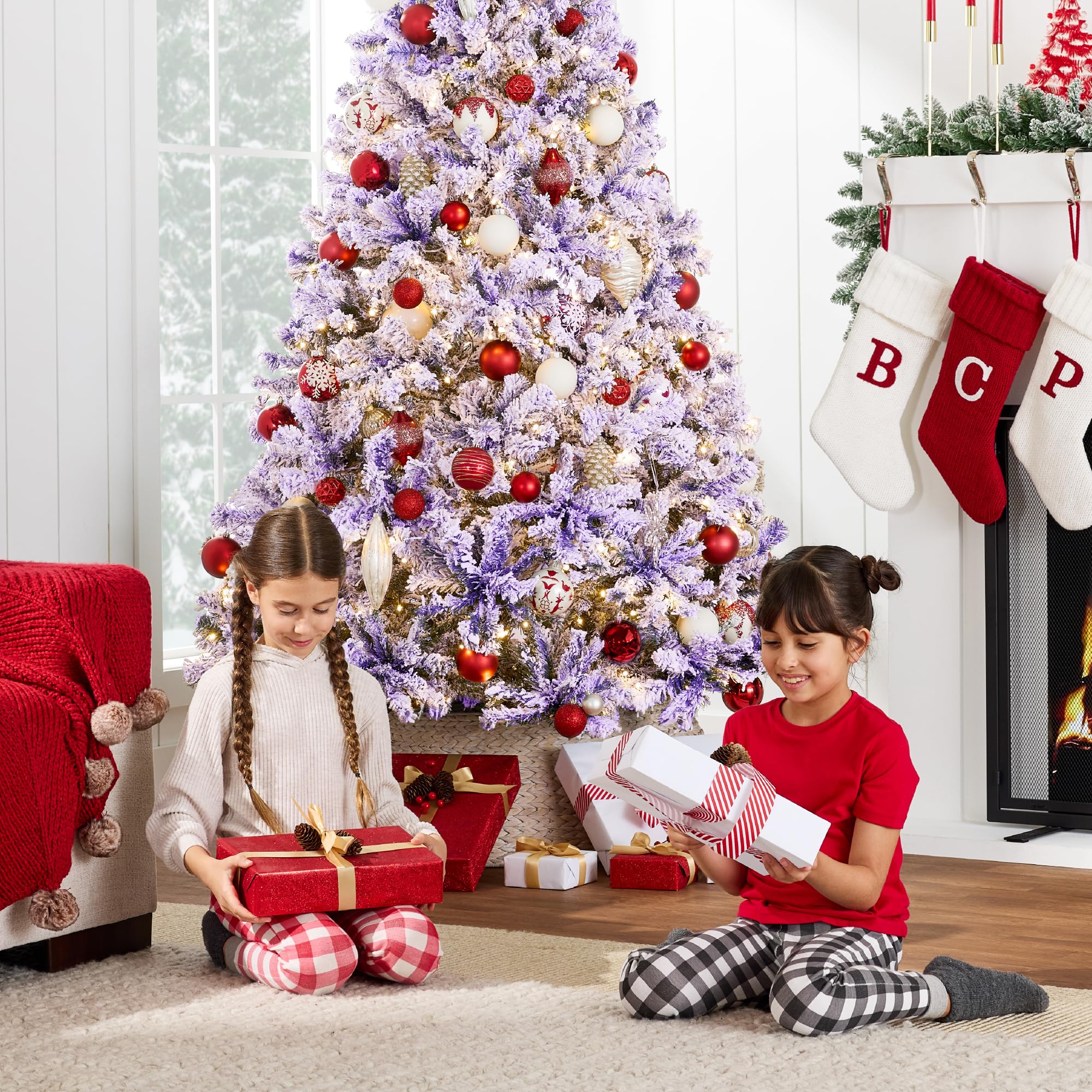 Best Choice Products Pre-Lit Lavender Christmas Tree, 6ft Artificial Flocked Full Fir Tree, Holiday Decoration w/ 250 Lights, 928 Branch Tips - Image 5