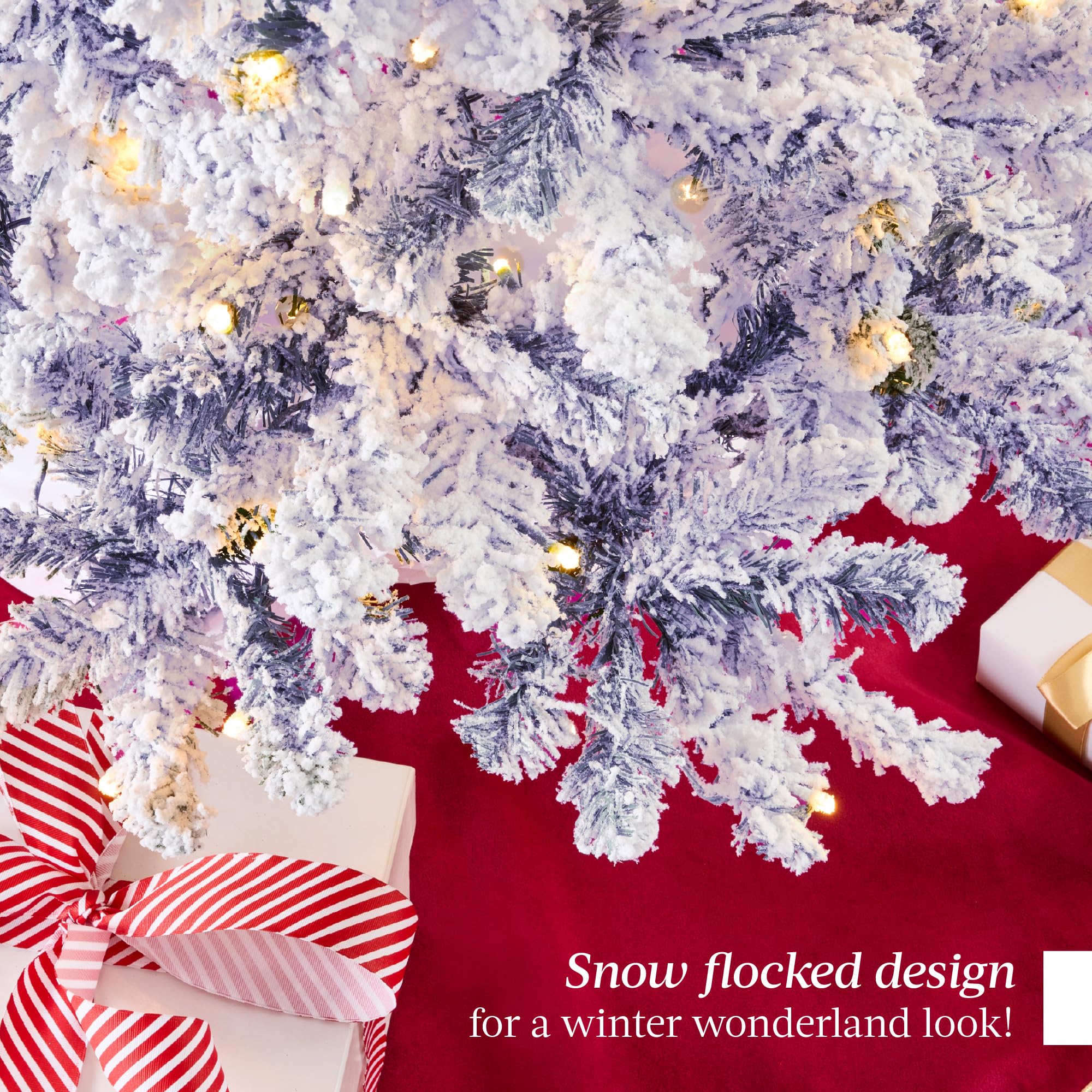 Best Choice Products Pre-Lit Lavender Christmas Tree, 6ft Artificial Flocked Full Fir Tree, Holiday Decoration w/ 250 Lights, 928 Branch Tips - Image 6