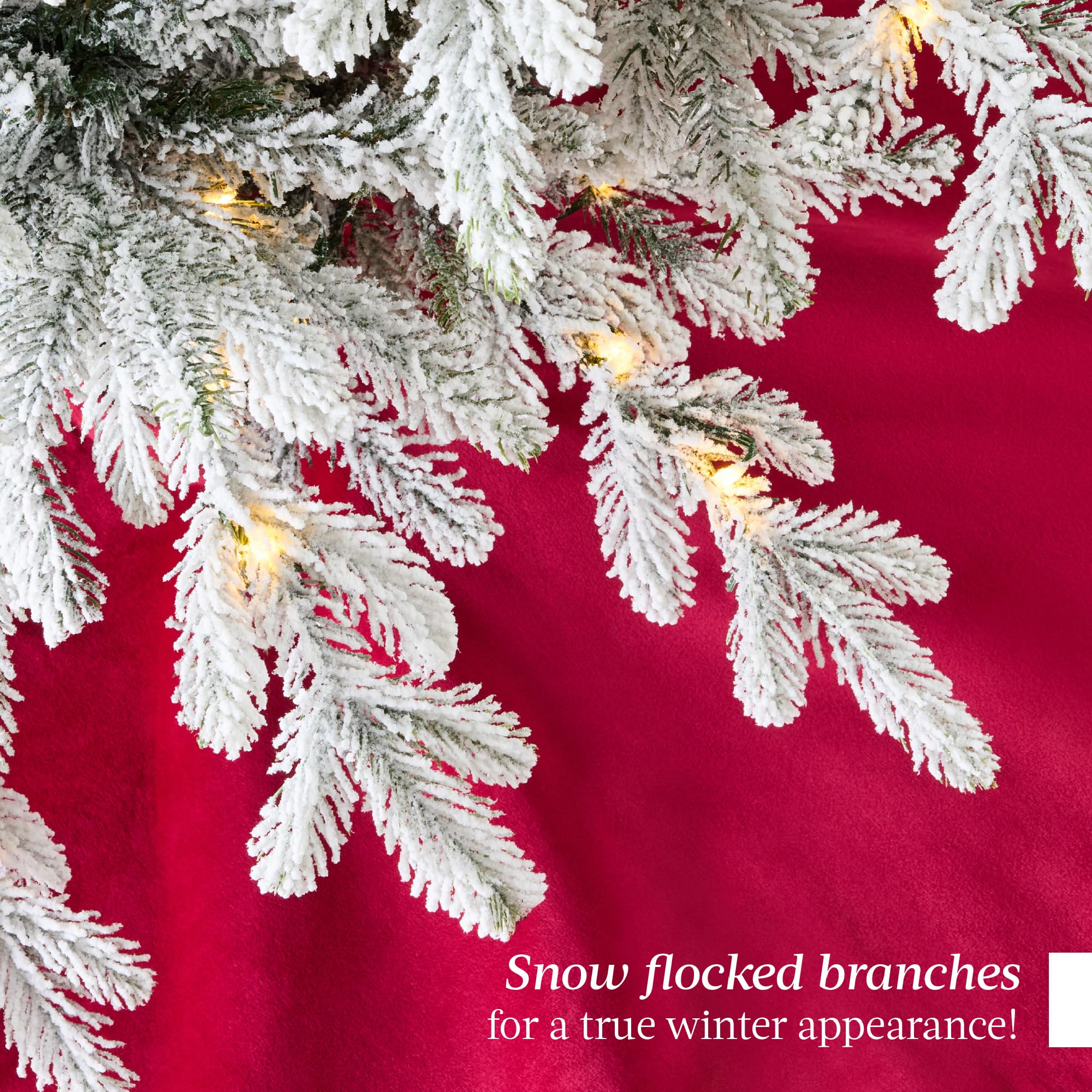 Best Choice Products Prelit Potted Pencil Christmas Tree, 4.5Ft Flocked Realistic Artificial Lighted Holiday Décor, 175 Twinkling LEDs for Home, Porch - Image 4