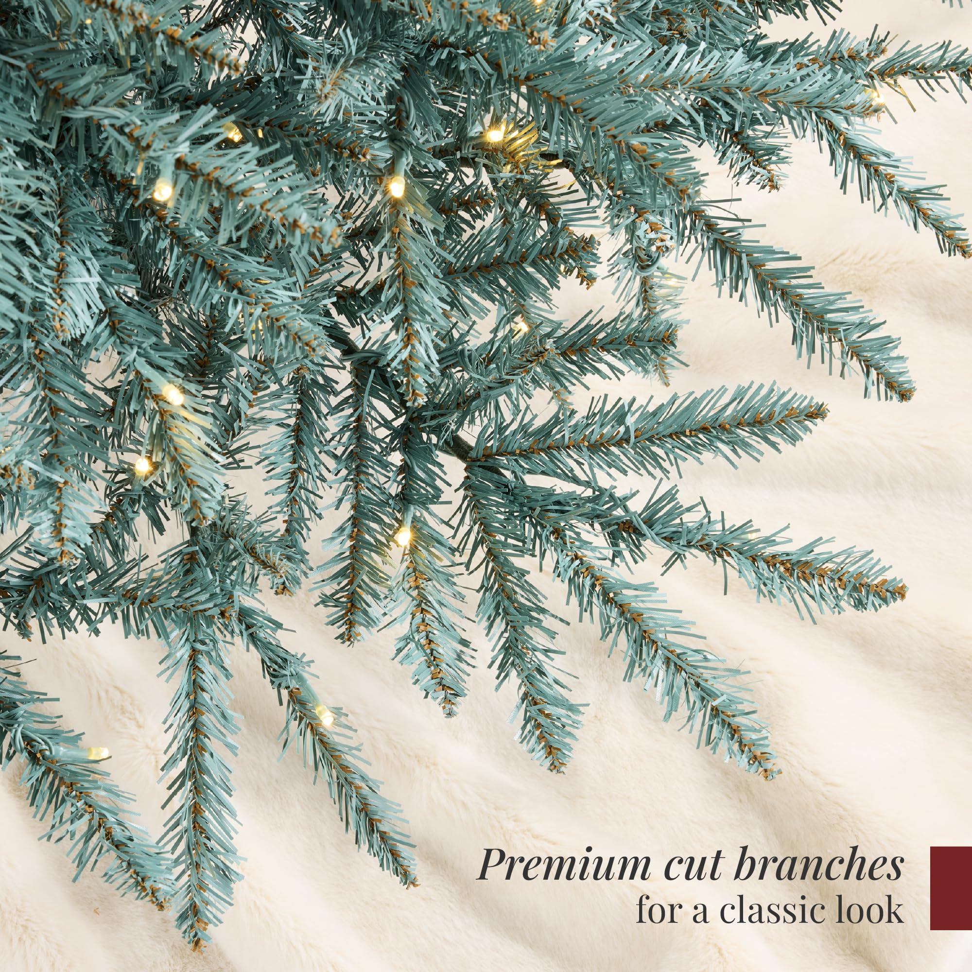 Best Choice Products Premium Nordic Fir Christmas Tree, 6ft Pre-lit Artificial Full Realistic Holiday Décor w/ 2-in-1 Twinkle LEDs – Blue Spruce - Image 6