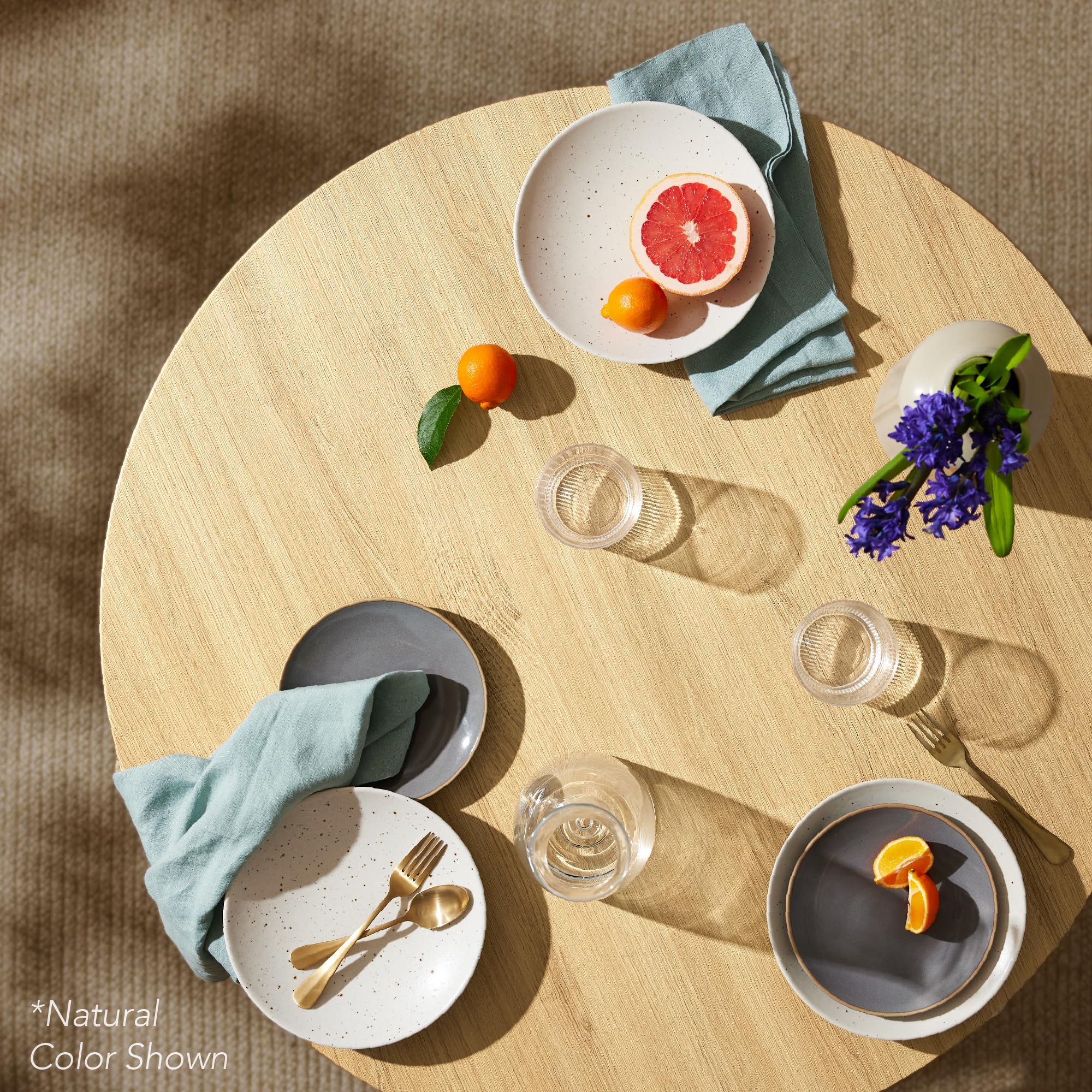 Best Choice Products Round Mid-Century Modern 35.5in Dining Table, Space-Saving Dinette for Home, Kitchen, Apartment w/Steel Legs - Dark Brown - Image 7