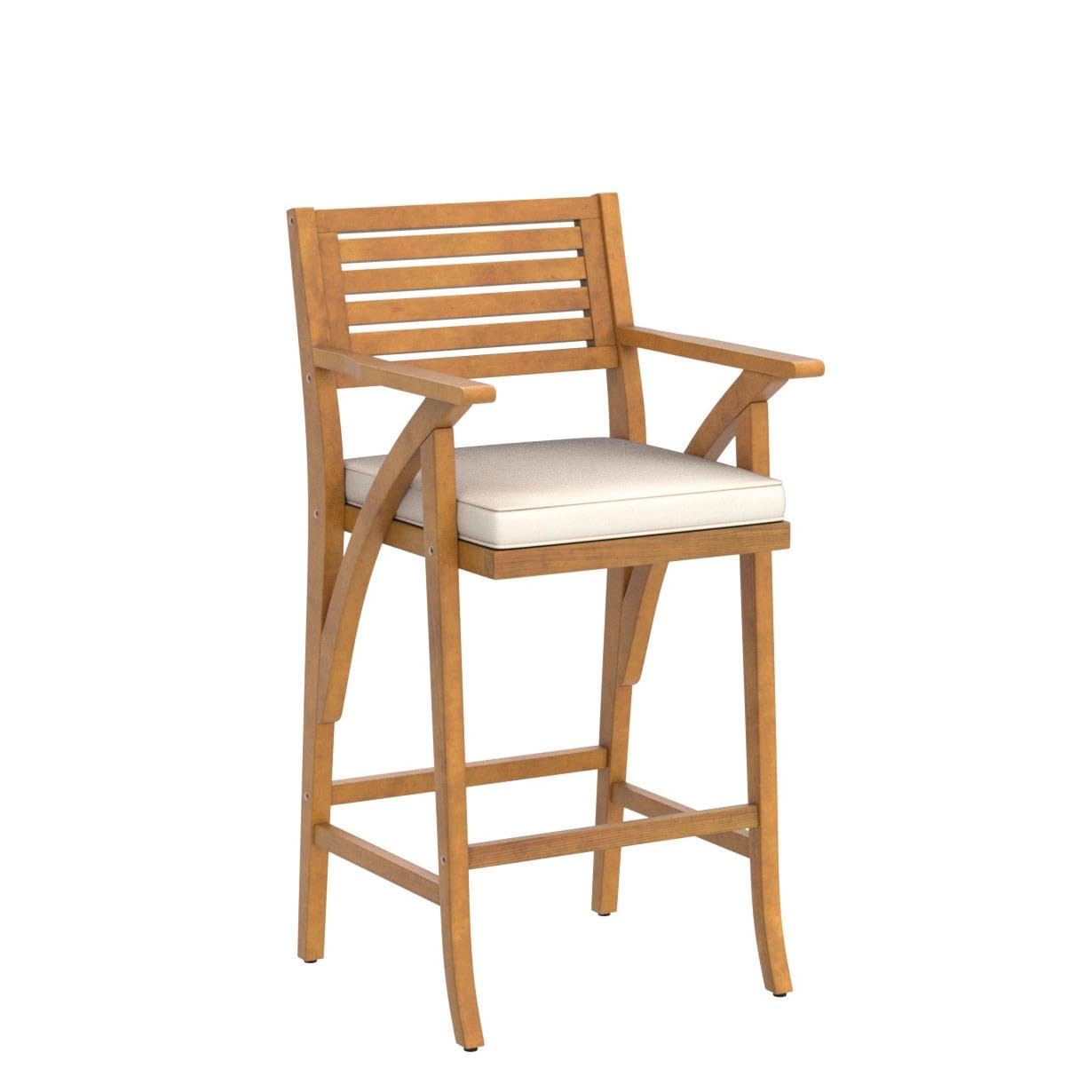 Best Choice Products Set of 2 Outdoor Acacia Wood Bar Stools Bar Chairs for Patio, Pool, Garden w/Weather-Resistant Cushions - Cream - Image 5